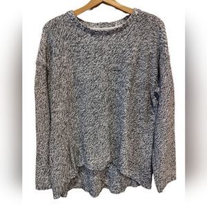Beautiful, mottled Philosophy XXL hi-low sweater in dreamy ivory and black.